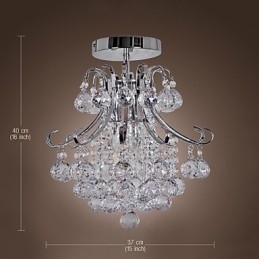 Moderne eigentijdse kristallen mini-stijl gegalvaniseerde metalen kroonluchter inbouw