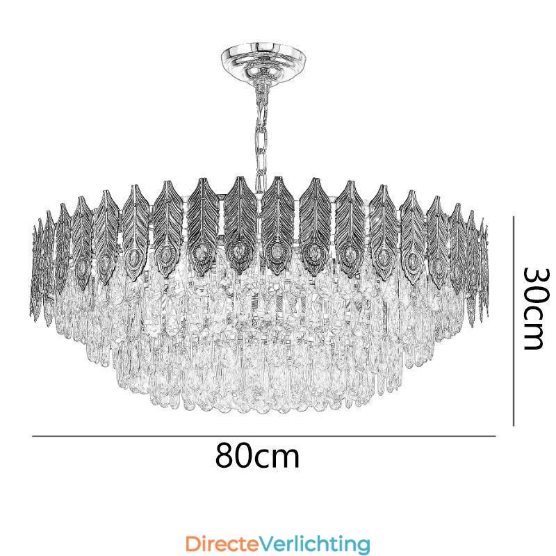Gouden Veer Kristallen Hanglamp Duplex Decoratieve Plafondlamp