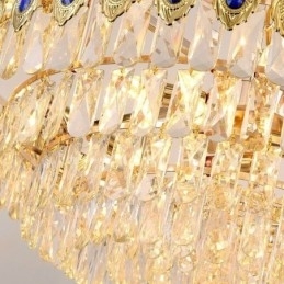Gouden Veer Kristallen Hanglamp Duplex Decoratieve Plafondlamp