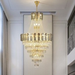 Taps toelopende kristallen hanglamp Prachtige duplex decoratieve plafondlamp