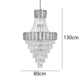 Taps toelopende kristallen hanglamp Prachtige duplex decoratieve plafondlamp
