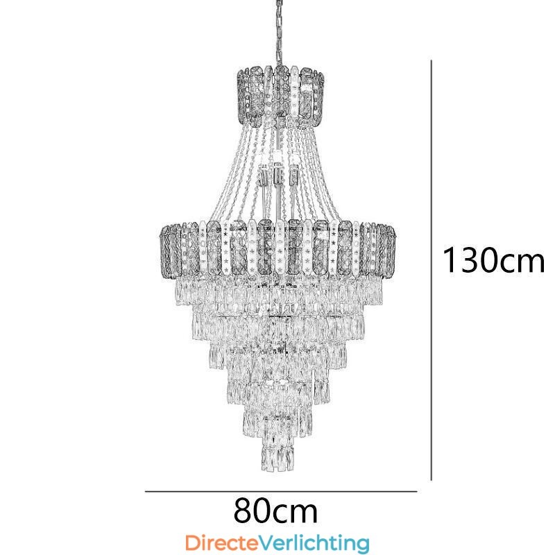 Taps toelopende kristallen hanglamp Prachtige duplex decoratieve plafondlamp