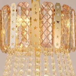 Taps toelopende kristallen hanglamp Prachtige duplex decoratieve plafondlamp