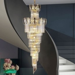 Kristallen hanglamp duplex taps toelopende decoratieve plafondlamp 70cm