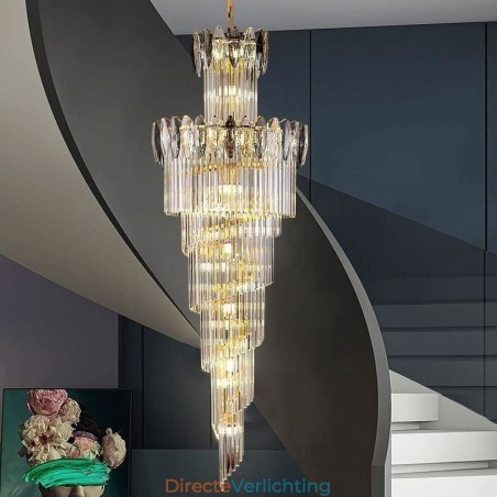 Kristallen hanglamp duplex taps toelopende decoratieve plafondlamp 70cm Kristallen hanglamp duplex taps toelopende decoratieve plafondlamp 70cm