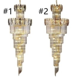 Kristallen hanglamp duplex taps toelopende decoratieve plafondlamp 70cm