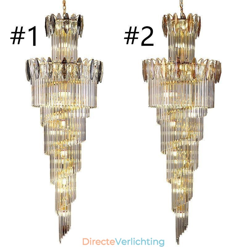 Kristallen hanglamp duplex taps toelopende decoratieve plafondlamp 70cm