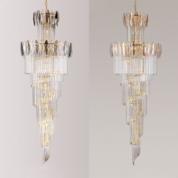 Kristallen hanglamp duplex taps toelopende decoratieve plafondlamp 70cm