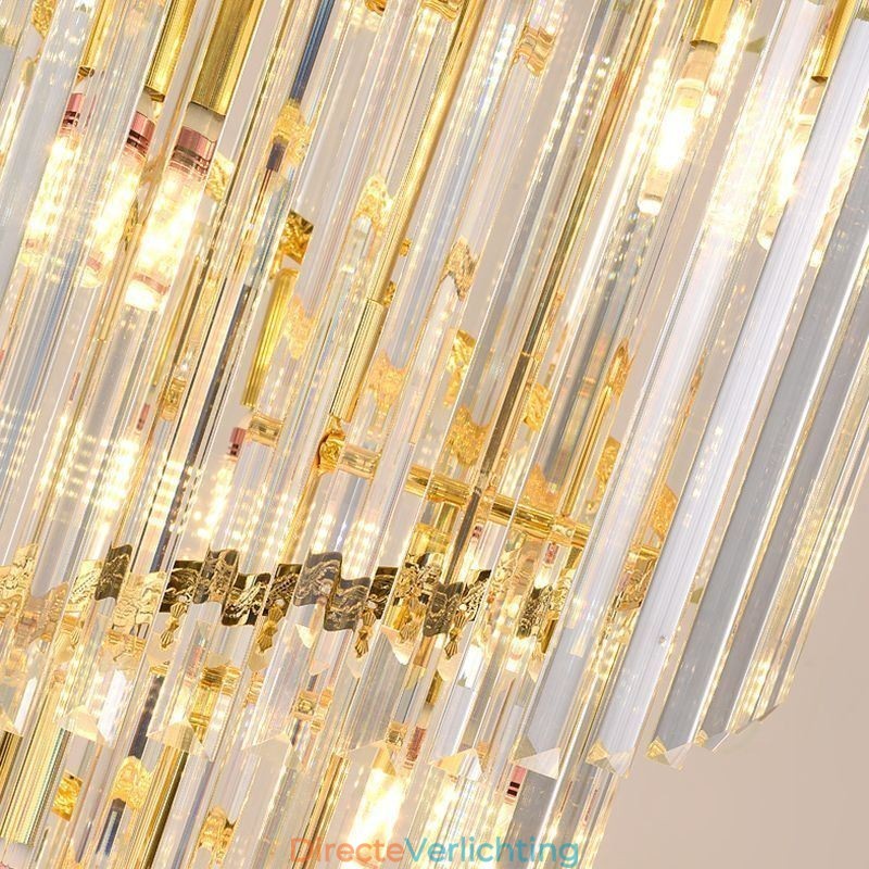 Kristallen hanglamp duplex taps toelopende decoratieve plafondlamp 70cm