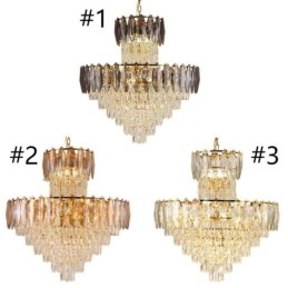 Taps toelopende kristallen hanglamp duplex decoratieve plafondlamp 80cm