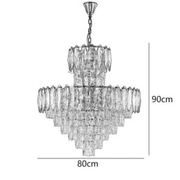 Taps toelopende kristallen hanglamp duplex decoratieve plafondlamp 80cm