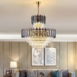 Taps toelopende kristallen hanglamp duplex decoratieve plafondlamp