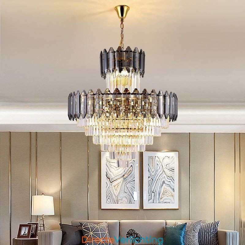 Taps toelopende kristallen hanglamp duplex decoratieve plafondlamp