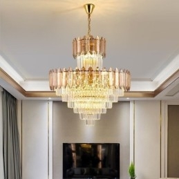 Taps toelopende kristallen hanglamp duplex decoratieve plafondlamp