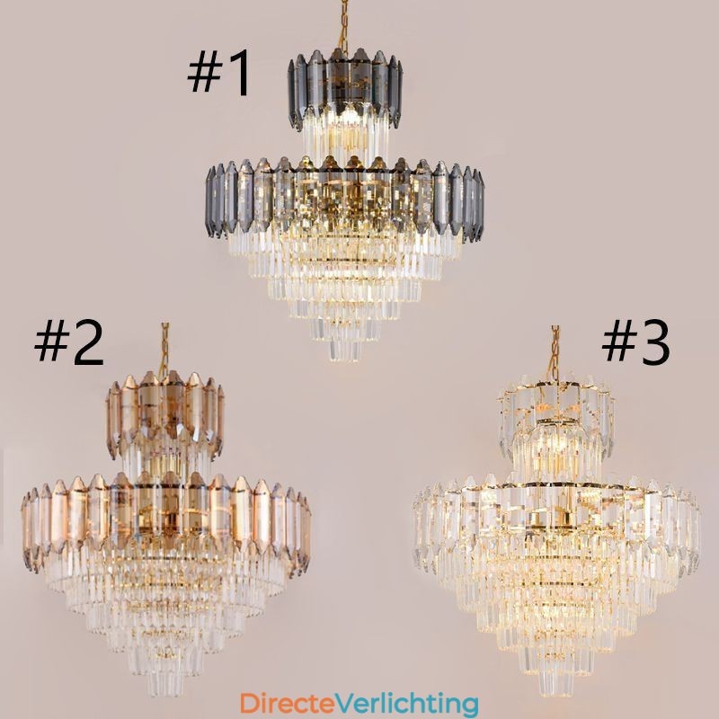 Taps toelopende kristallen hanglamp duplex decoratieve plafondlamp