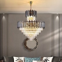 Taps toelopende kristallen hanglamp duplex decoratieve plafondlamp
