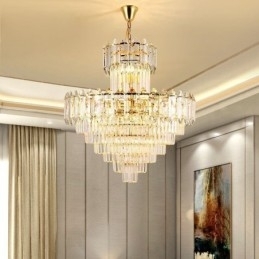 Taps toelopende kristallen hanglamp duplex decoratieve plafondlamp