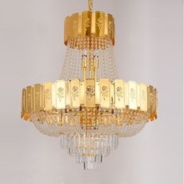 Gouden Kristallen Hanglamp Elegante Decoratieve Plafondlamp