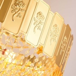 Gouden Kristallen Hanglamp Elegante Decoratieve Plafondlamp