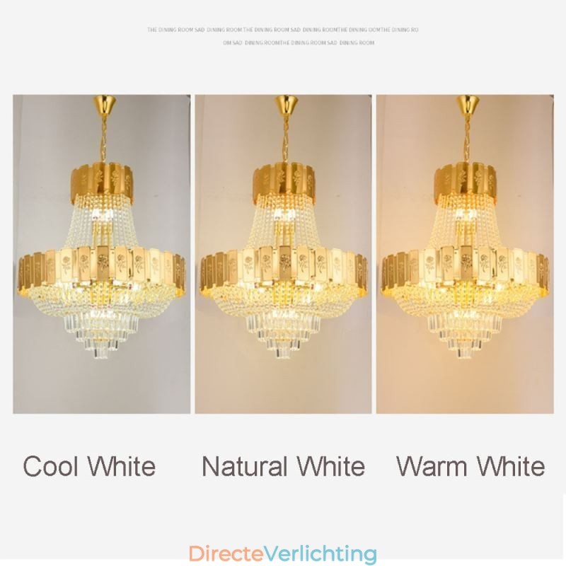 Gouden Kristallen Hanglamp Elegante Decoratieve Plafondlamp
