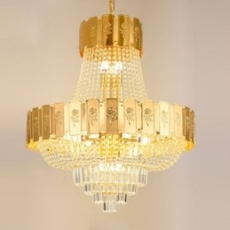 Gouden Kristallen Hanglamp Elegante Decoratieve Plafondlamp