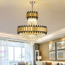 Kristallen hanglamp goud luxe decoratieve plafondlamp