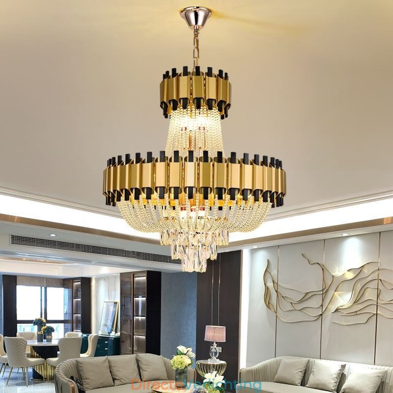Kristallen hanglamp goud luxe decoratieve plafondlamp