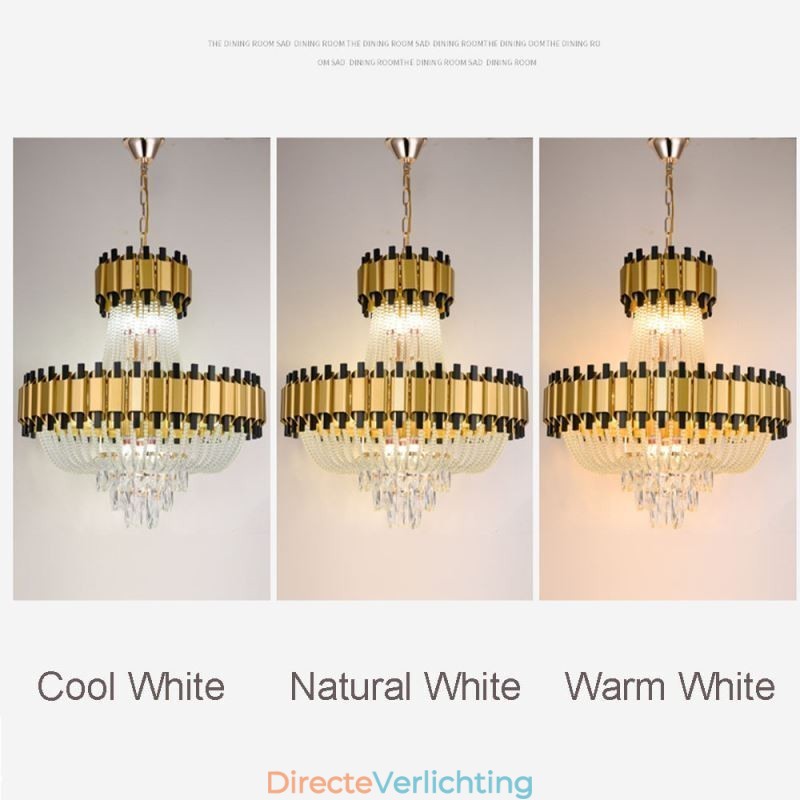 Kristallen hanglamp goud luxe decoratieve plafondlamp