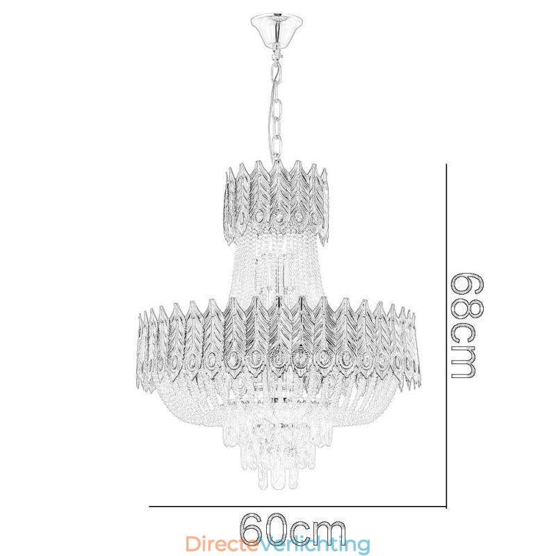 Kristallen hanglamp luxe decoratieve plafondlamp 60cm