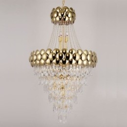Kristallen hanglamp gegalvaniseerd goud duplex luxe decoratieve plafondlamp 80cm