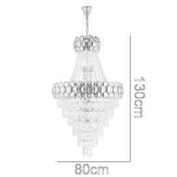 Kristallen hanglamp gegalvaniseerd goud duplex luxe decoratieve plafondlamp 80cm