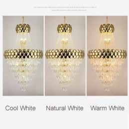 Kristallen hanglamp gegalvaniseerd goud duplex luxe decoratieve plafondlamp 80cm