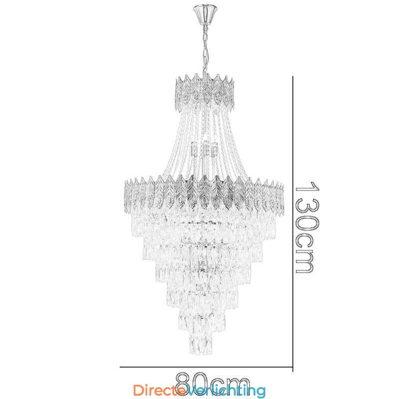 Kristallen hanglamp, verfijnde luxe decoratieve hanglamp, 80 cm