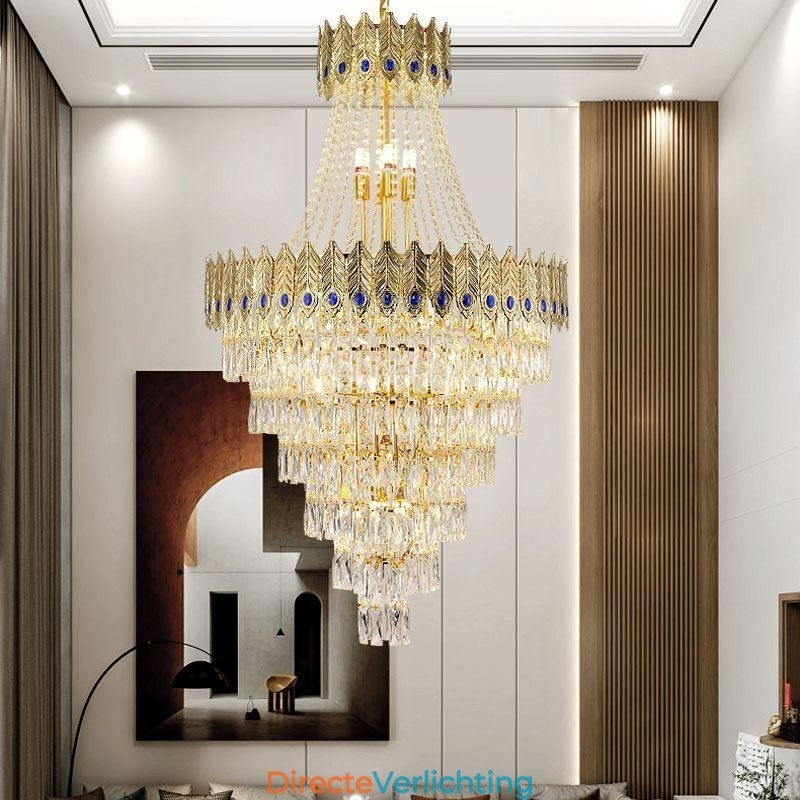 Kristallen hanglamp, verfijnde luxe decoratieve hanglamp, 80 cm