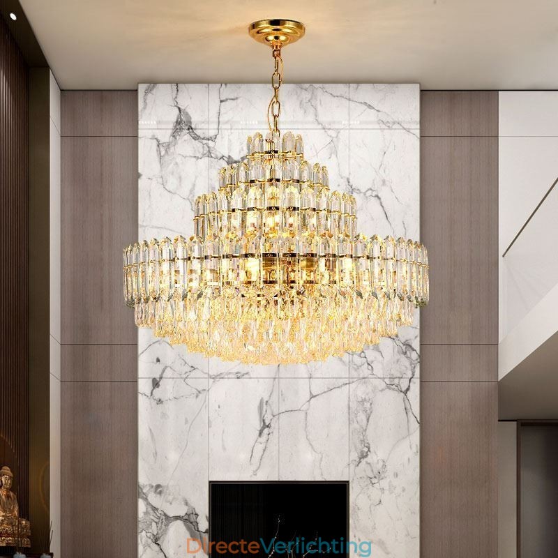 Kristallen hanglamp vier lagen luxe decoratieve plafondlamp 80cm