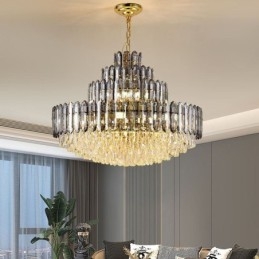 Kristallen hanglamp vier lagen luxe decoratieve plafondlamp 80cm