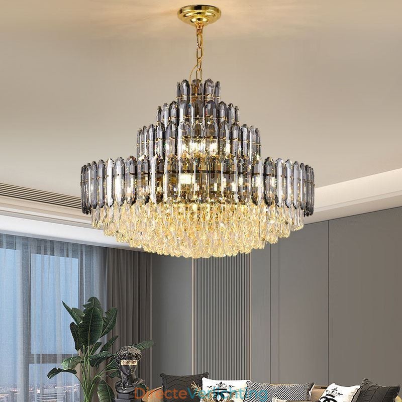 Kristallen hanglamp vier lagen luxe decoratieve plafondlamp 80cm