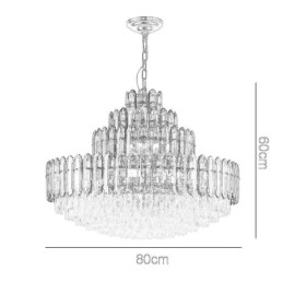 Kristallen hanglamp vier lagen luxe decoratieve plafondlamp 80cm