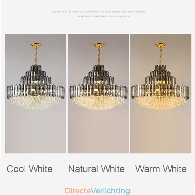 Kristallen hanglamp vier lagen luxe decoratieve plafondlamp 80cm