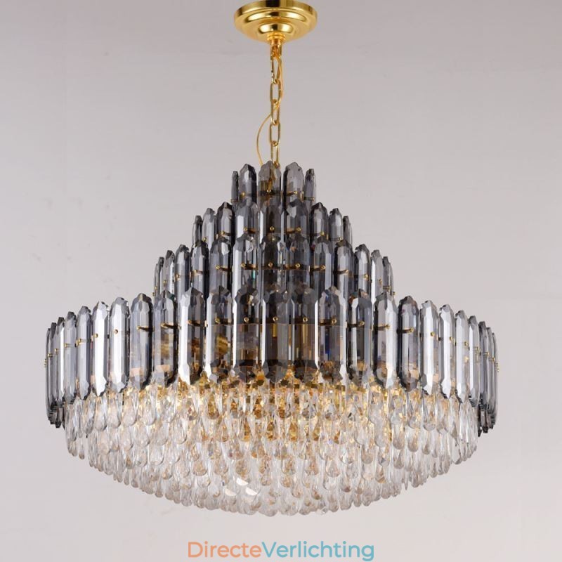 Kristallen hanglamp vier lagen luxe decoratieve plafondlamp 80cm