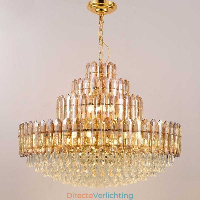Kristallen hanglamp vier lagen luxe decoratieve plafondlamp 80cm
