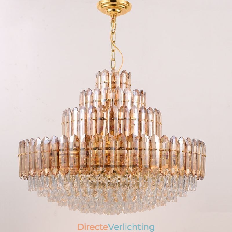 Kristallen hanglamp vier lagen luxe decoratieve plafondlamp 80cm