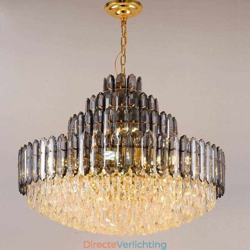 Kristallen hanglamp vier lagen luxe decoratieve plafondlamp 80cm
