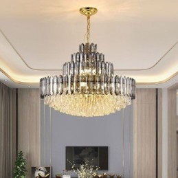 Kristallen hanglamp vier lagen luxe decoratieve plafondlamp 80cm