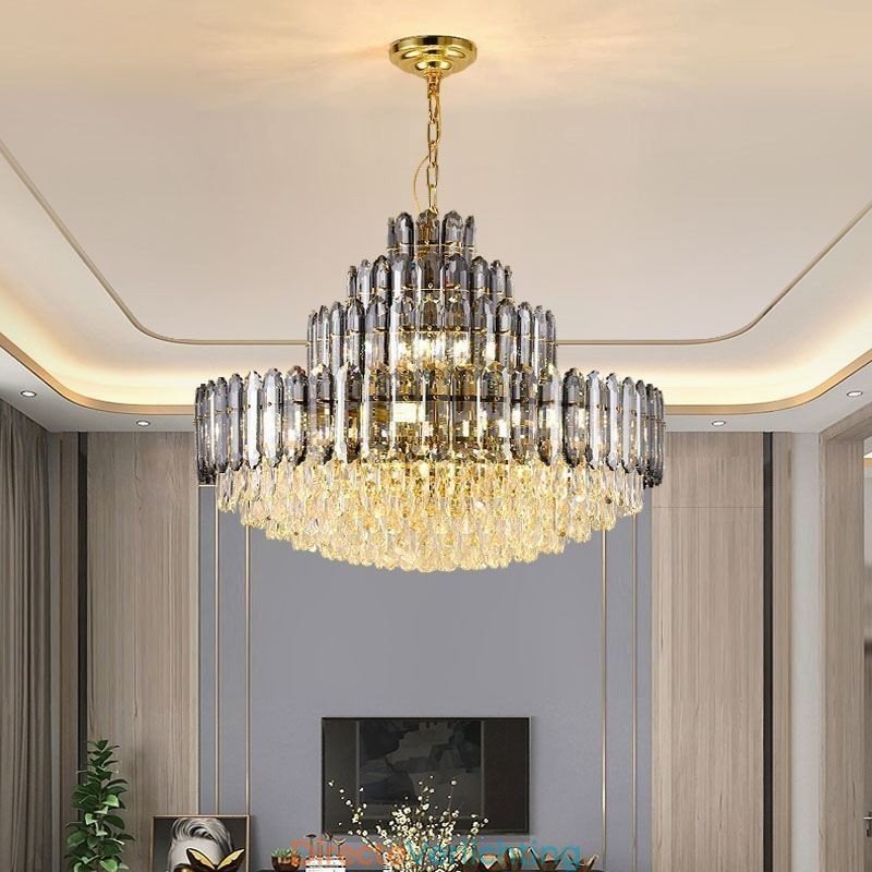 Kristallen hanglamp vier lagen luxe decoratieve plafondlamp 80cm