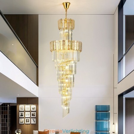 Gouden Kristallen Hanglamp Luxe Decoratieve Plafondlamp 60*H180cm Gouden Kristallen Hanglamp Luxe Decoratieve Plafondlamp 60*H180cm