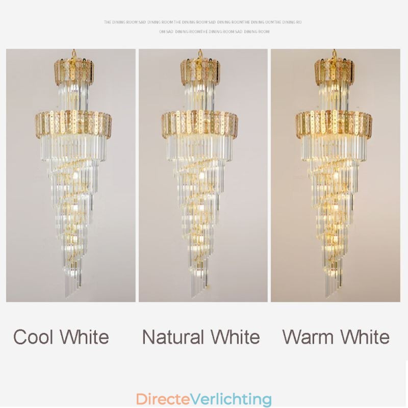 Gouden Kristallen Hanglamp Luxe Decoratieve Plafondlamp 60*H180cm