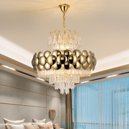 Kristallen hanglamp gegalvaniseerd goud luxe decoratieve plafondlamp 60cm Kristallen hanglamp gegalvaniseerd goud luxe decoratieve plafondlamp 60cm