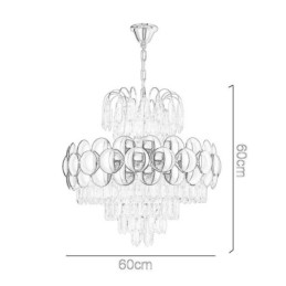 Kristallen hanglamp gegalvaniseerd goud luxe decoratieve plafondlamp 60cm