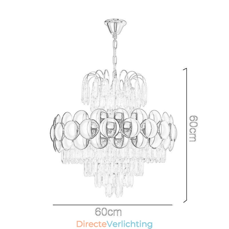 Kristallen hanglamp gegalvaniseerd goud luxe decoratieve plafondlamp 60cm